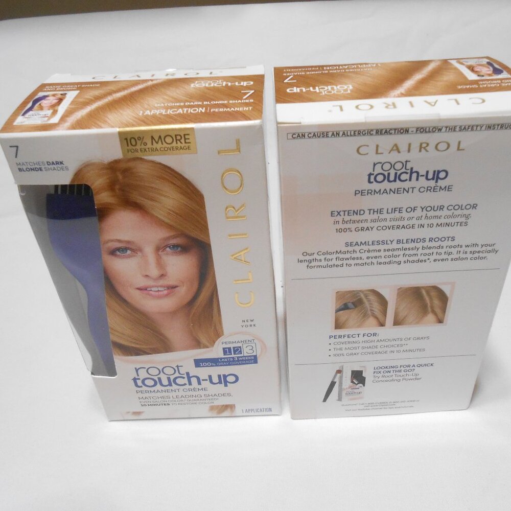 2 NEW SEALED CLAIROL ROOT TOUCH-UP PERMANENT CREAM 7 MATCHES DARK BLONDE SHADES